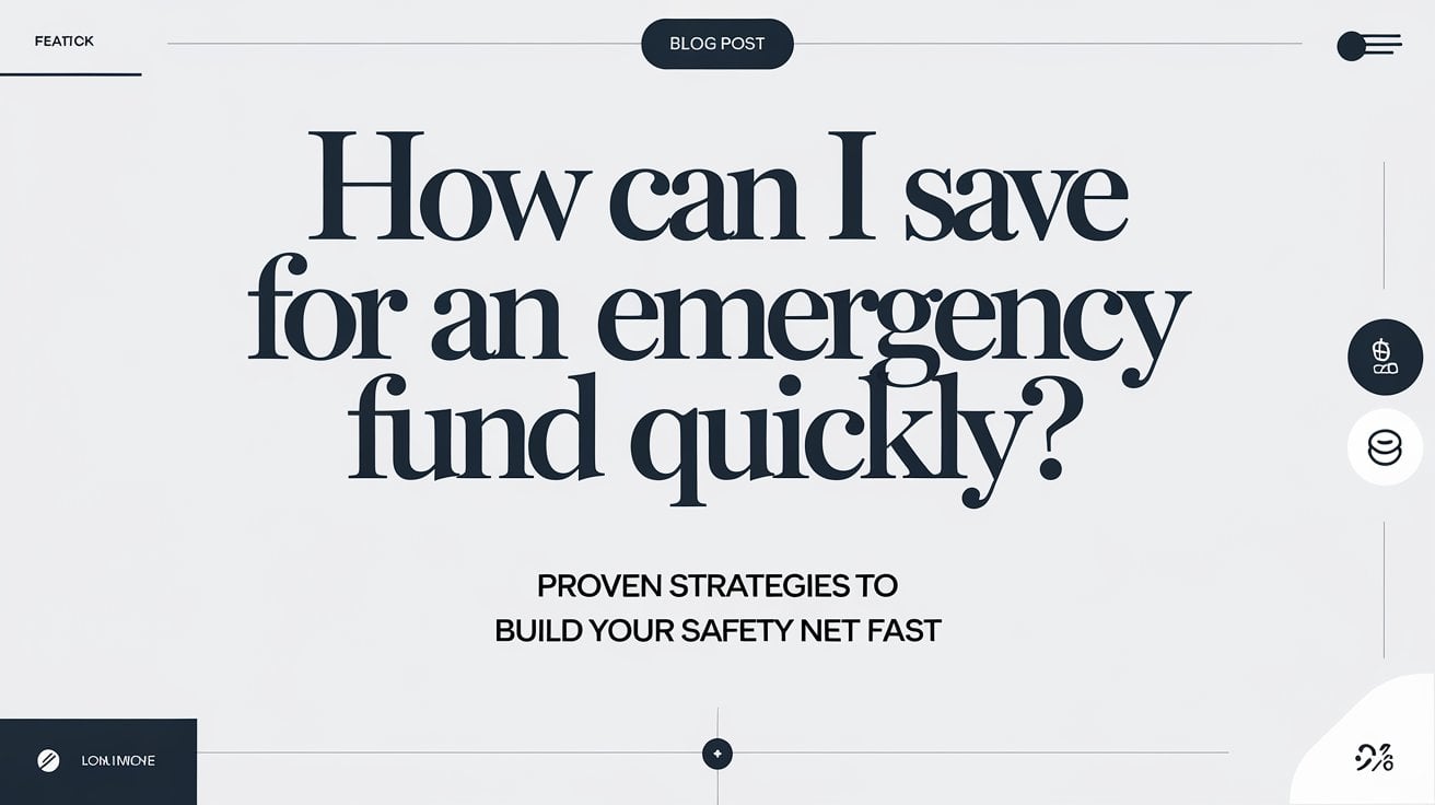 How Can I Save for an Emergency Fund Quickly Proven Strategies to Build Your Safety Net Fast